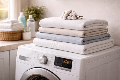 С помощью этих элементарных трюков при стирке постельное бельё становится мягче пёрышка Сгенерировано нейросетью