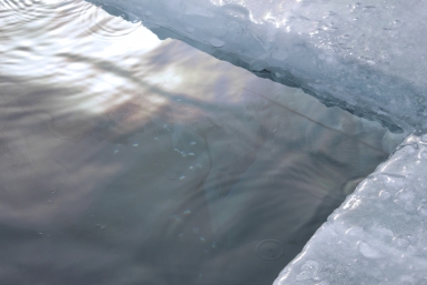 На реке Ангара в Иркутской области местами лёд истончился до 35 см