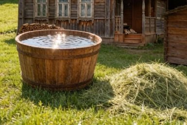 Просто собираю траву в мешок и кидаю в бочку: Получаю 200 л шикарного удобрения