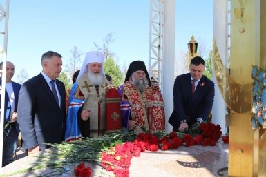 Крестный ход и молебен прошел на территории комплекса "Иерусалимская гора" в Иркутске