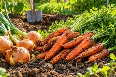 Ложка на ведро воды — мухи корчатся в муках: лук с кулак, морковь слаще меда, ни одной гнилой