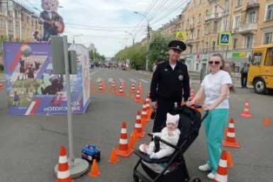 Детский автогородок для обучения ПДД открыли в Чите на Дне города Госавтоинспекция Забайкалья