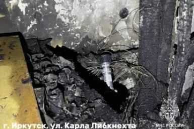 Трех взрослых и ребенка спасли на ночном пожаре в Иркутске