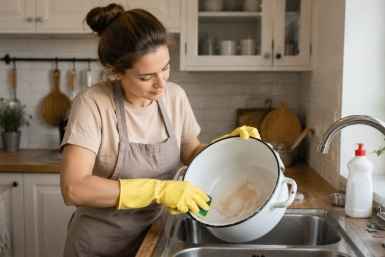 Старая эмалированная кастрюля снова засияет Сгенерировано ИИ