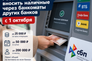 Наличку на карту разрешат вносить через банкомат другого банка - изменения с 1 октября
