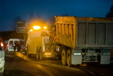 ДТП с грузовиком произошло на объездной Ново-Ленино в Иркутске