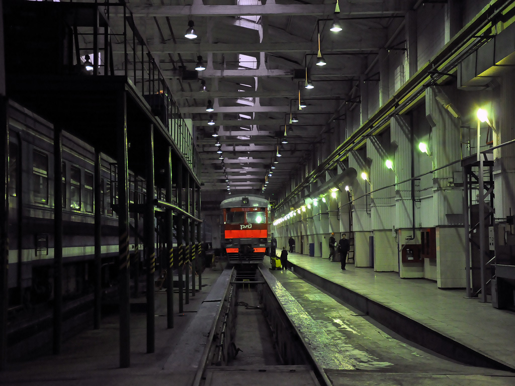 специалисты моторвагонного депо готовят к рейсам электропоезда, Фото с места события собственное