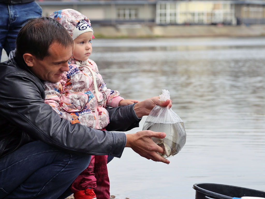 Родители пришли на акцию вместе с детьми, Фото с места события собственное