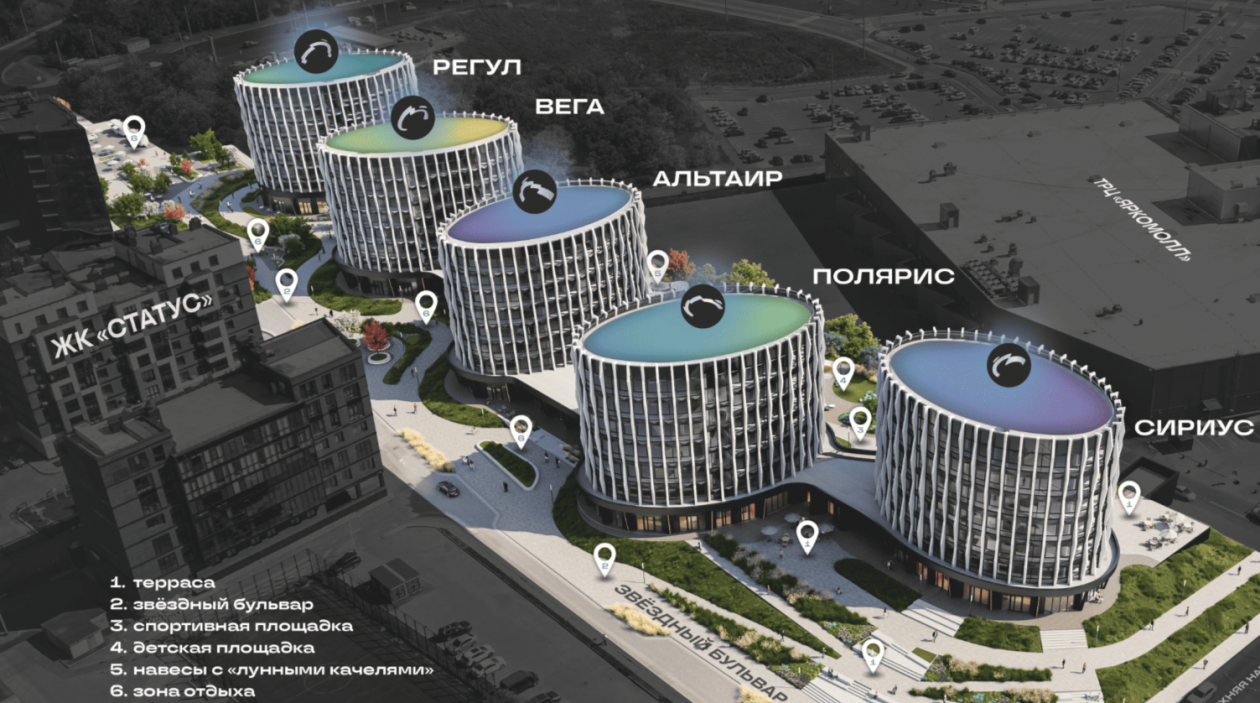 Проект жилого комплекса Скриншот с сайта ЖК &quotЗвезды&quot