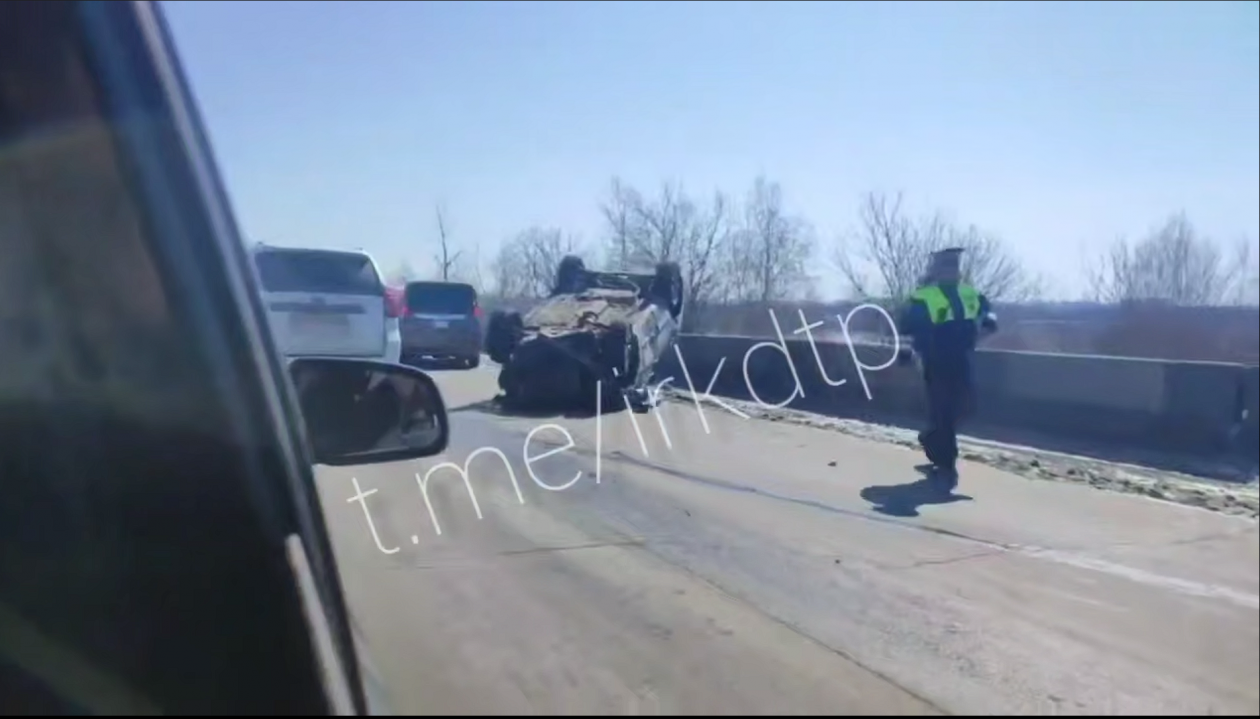 Иномарка перевернулась на объездной Ново-Ленино в Иркутске Телеграм-канал (18+) &quotДТП38&quot