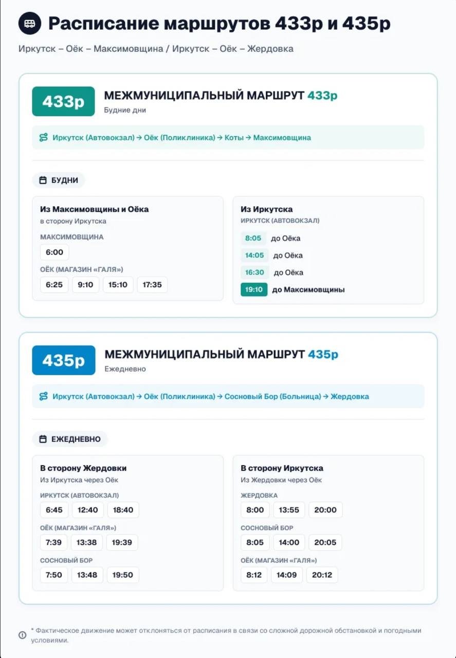 Расписание автобусов