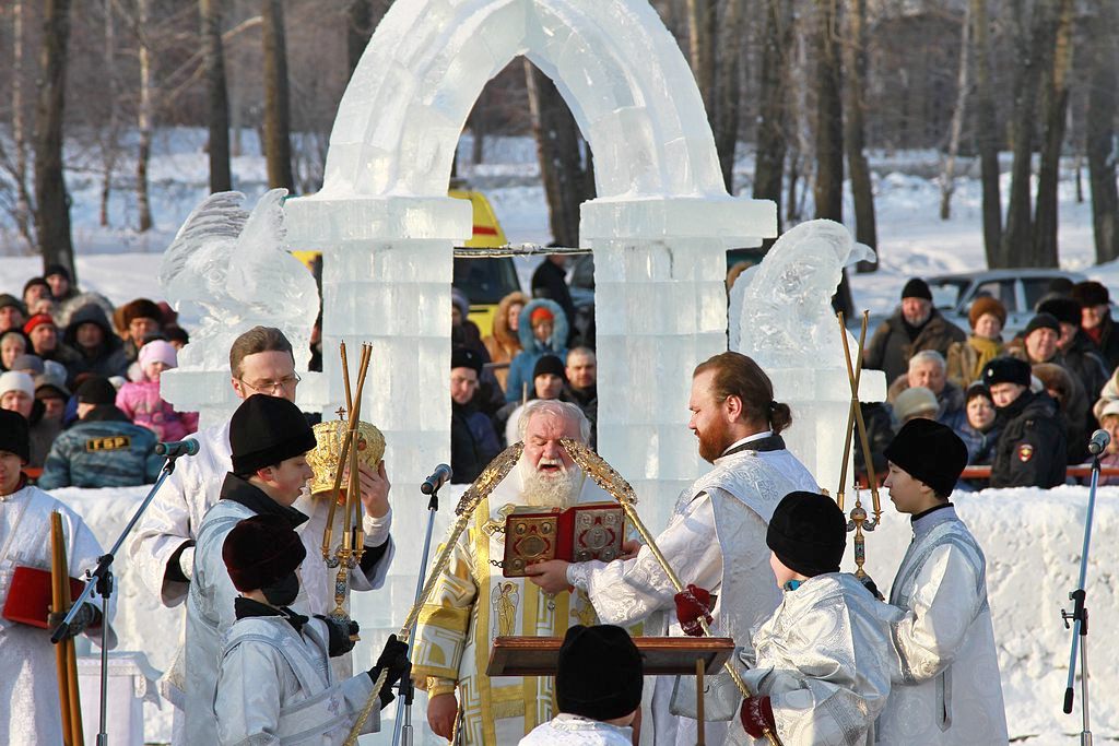 В областном центре оборудованы для купания две иордани, Фото с места события собственное