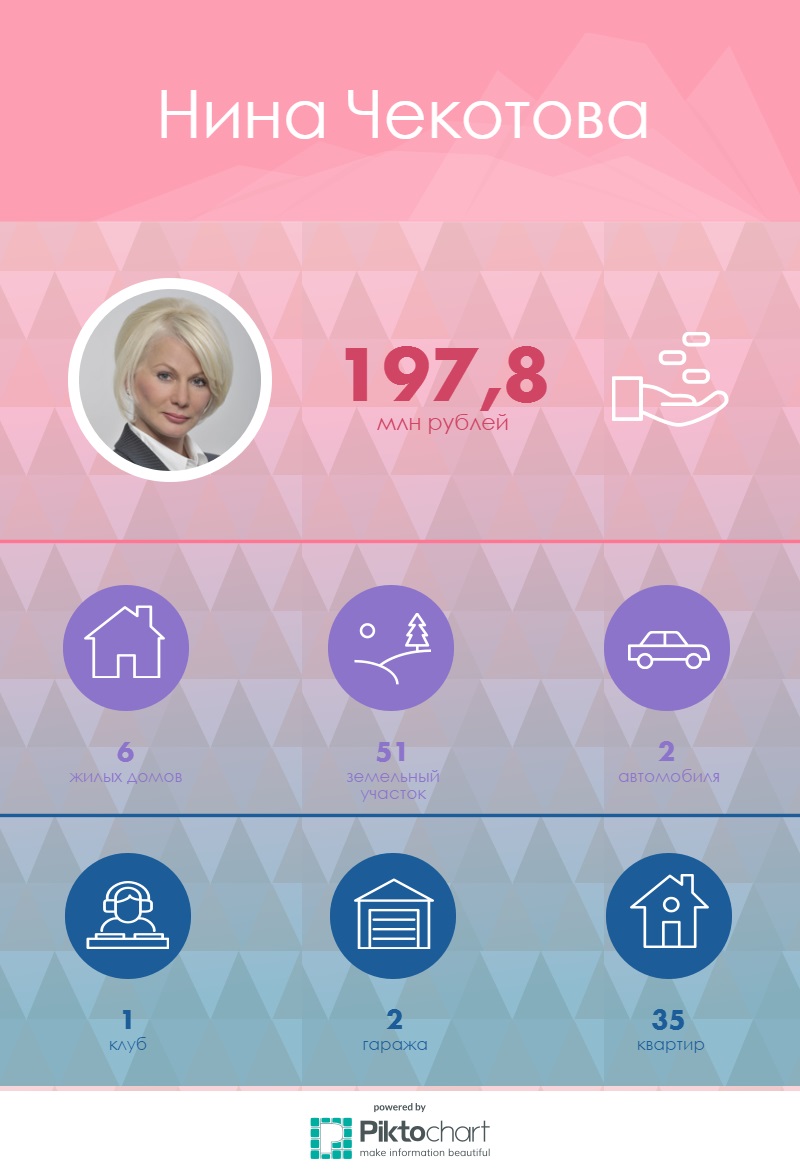 Доходы Нины Чекотовой 