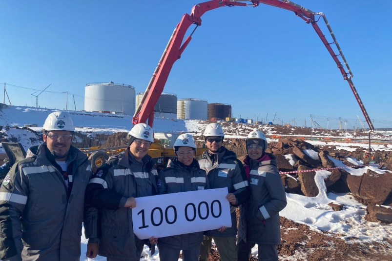 100 тысяч кубометров бетона залили на стройплощадке Иркутского завода полимеров