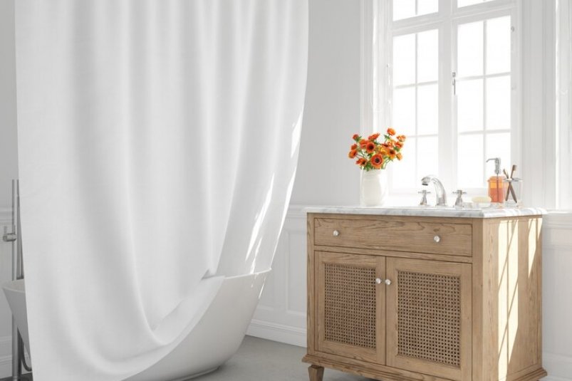 Снимать с петель необязательно: три способа сделают шторку в ванной идеально чистой