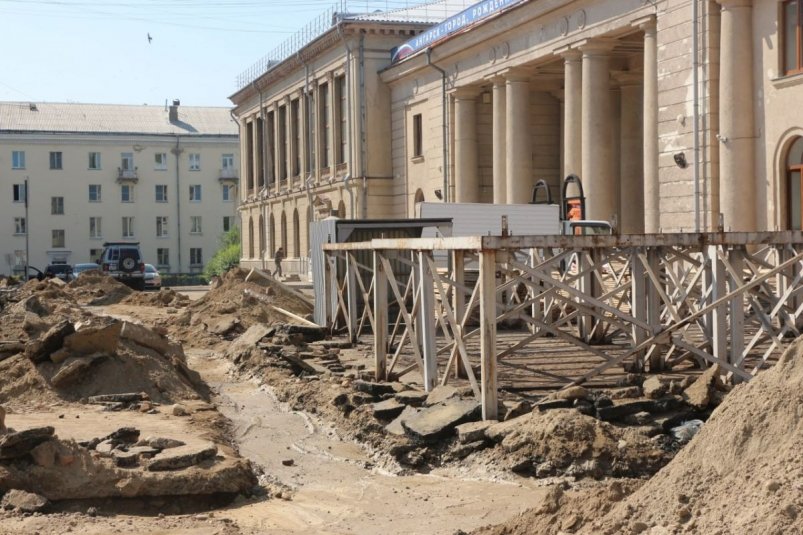 В Ангарске проводят благоустройство центральной площади