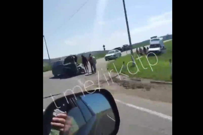 Две иномарки столкнулись в районе Тырети на трассе 