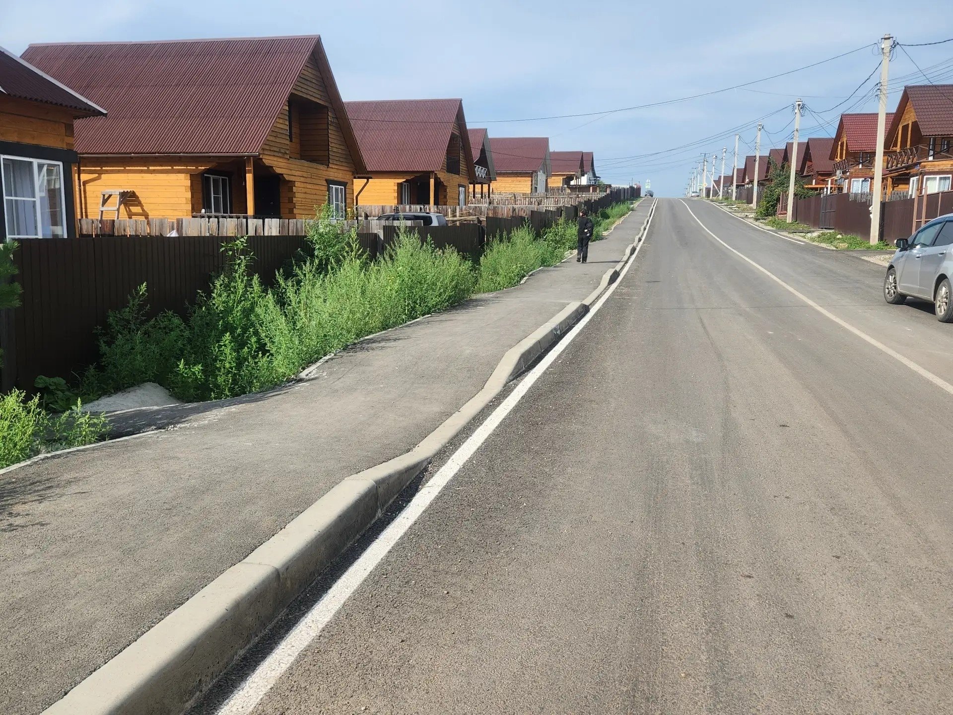 Отремонтированный участок дороги в Грановщине Пресс-служба Иркутского муниципального округа
